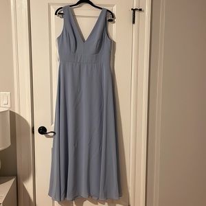 Dessy social bridesmaids cloudy blue